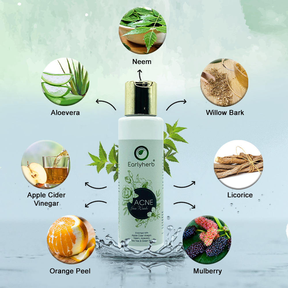 Acne Facewash  - Enriched with Apple Cider Vinegar, Neem, Aloe Vera, Tea Tree and Green Tea, 100 ml