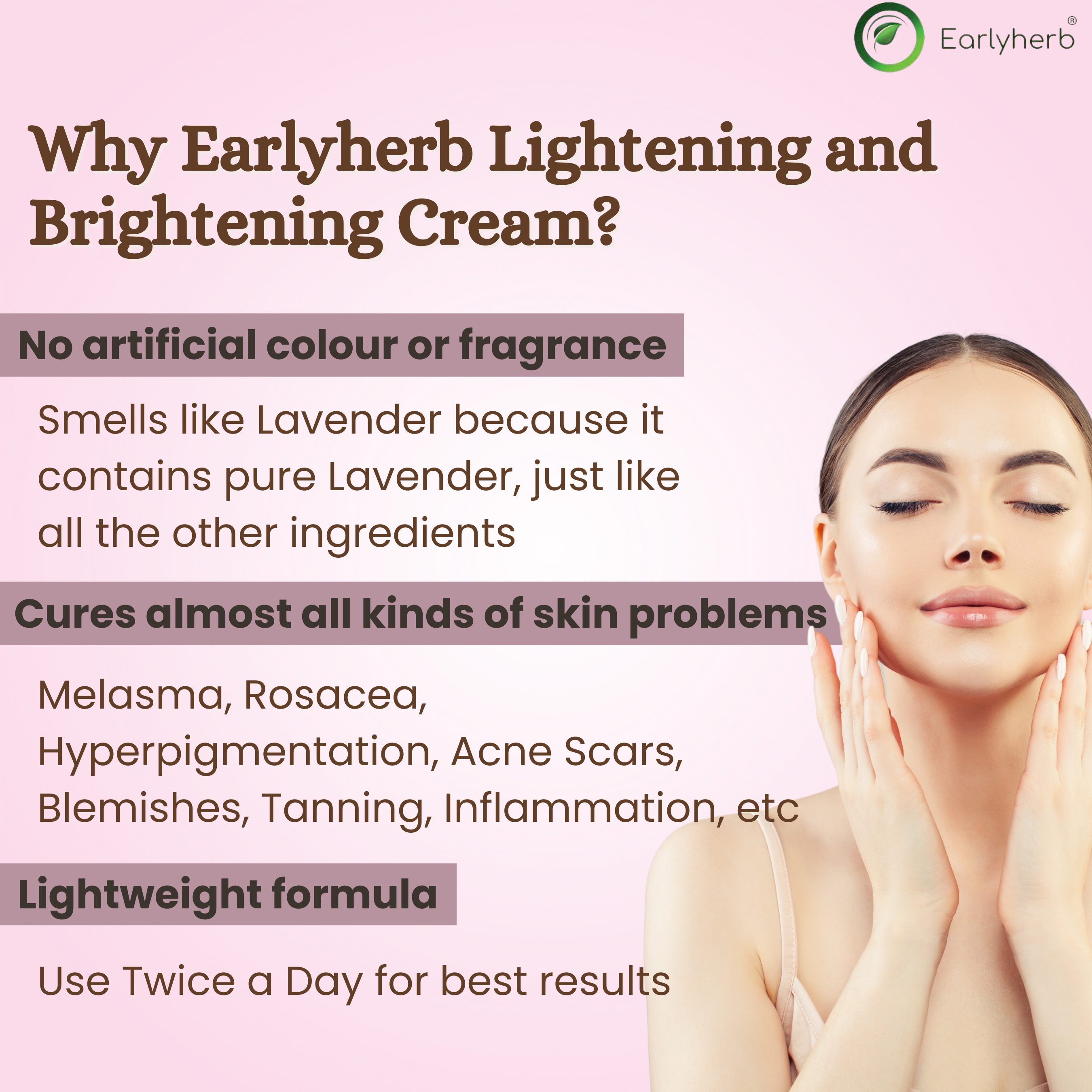 Earlyherb's skin Whitening cream with Mulberry, Licorice and Aloevera